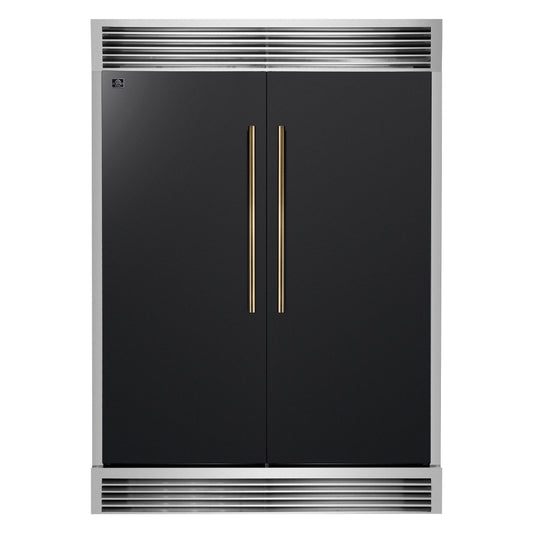 Forno Maderno 2-28-Inch Wide Convertible Refrigerator/Freezer in Black, Decorative Trim Grill, 27.2 cu.ft, 84-Inch High, ENERGY STAR Certified - Forno Appliances