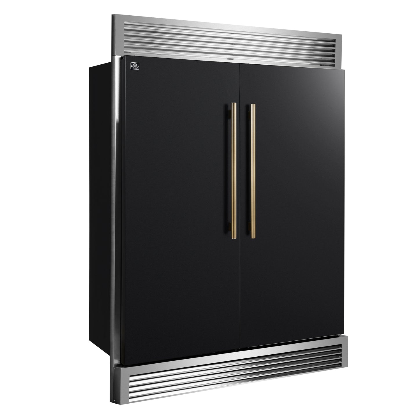 Forno Maderno 2-28-Inch Wide Convertible Refrigerator/Freezer in Black, Decorative Trim Grill, 27.2 cu.ft, 84-Inch High, ENERGY STAR Certified - Forno Appliances