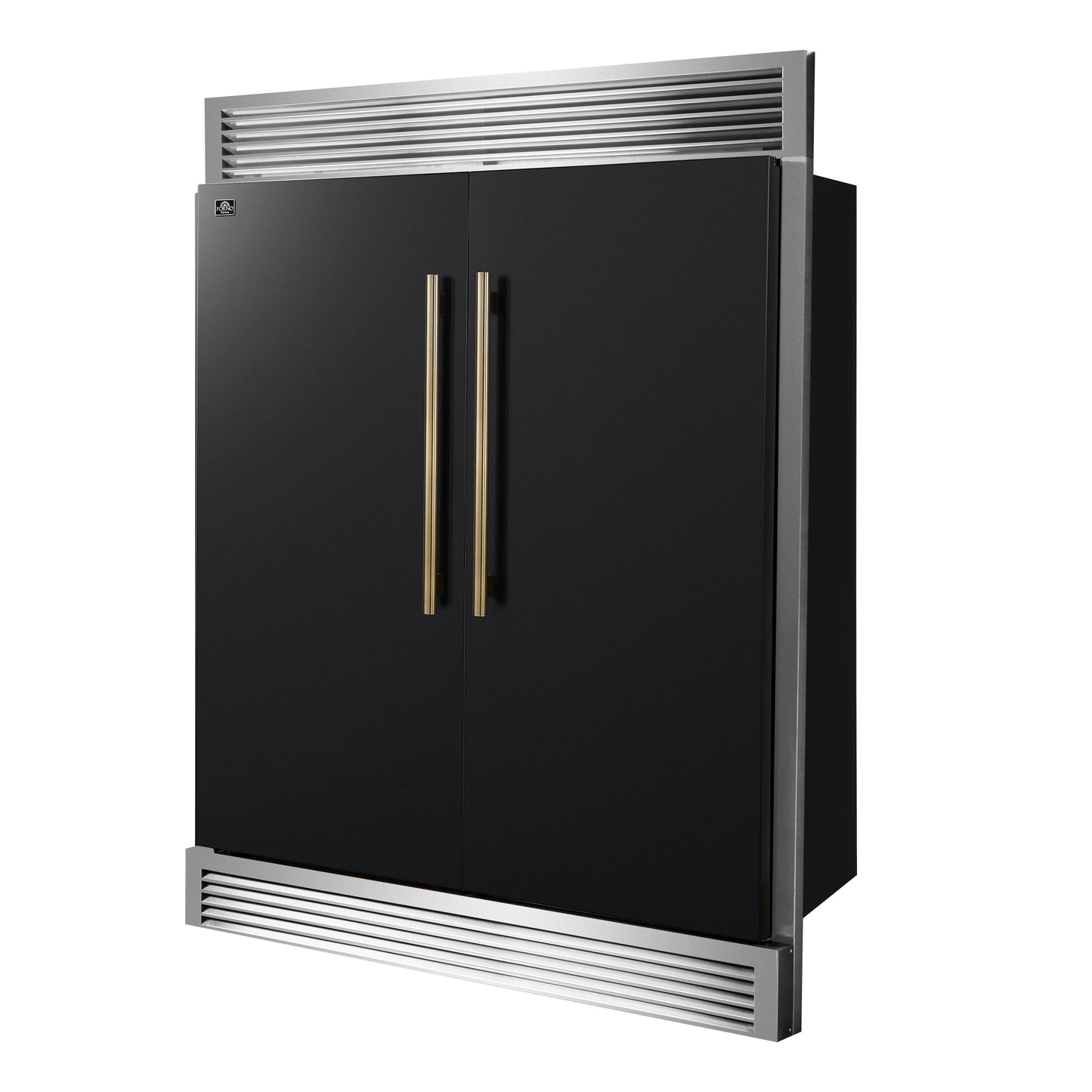 Forno Maderno 2-28-Inch Wide Convertible Refrigerator/Freezer in Black, Decorative Trim Grill, 27.2 cu.ft, 84-Inch High, ENERGY STAR Certified - Forno Appliances