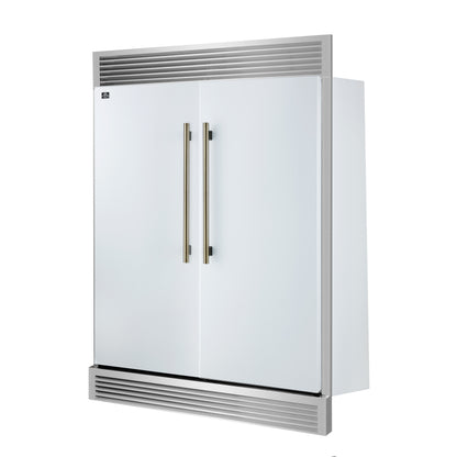 Forno Maderno 2-28-Inch Wide Convertible Refrigerator/Freezer in White, Decorative Trim, 27.2 cu.ft, 84-Inch High, ENERGY STAR Certified - Forno Appliances
