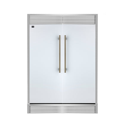 Forno Maderno 2-28-Inch Wide Convertible Refrigerator/Freezer in White, Decorative Trim, 27.2 cu.ft, 84-Inch High, ENERGY STAR Certified - Forno Appliances
