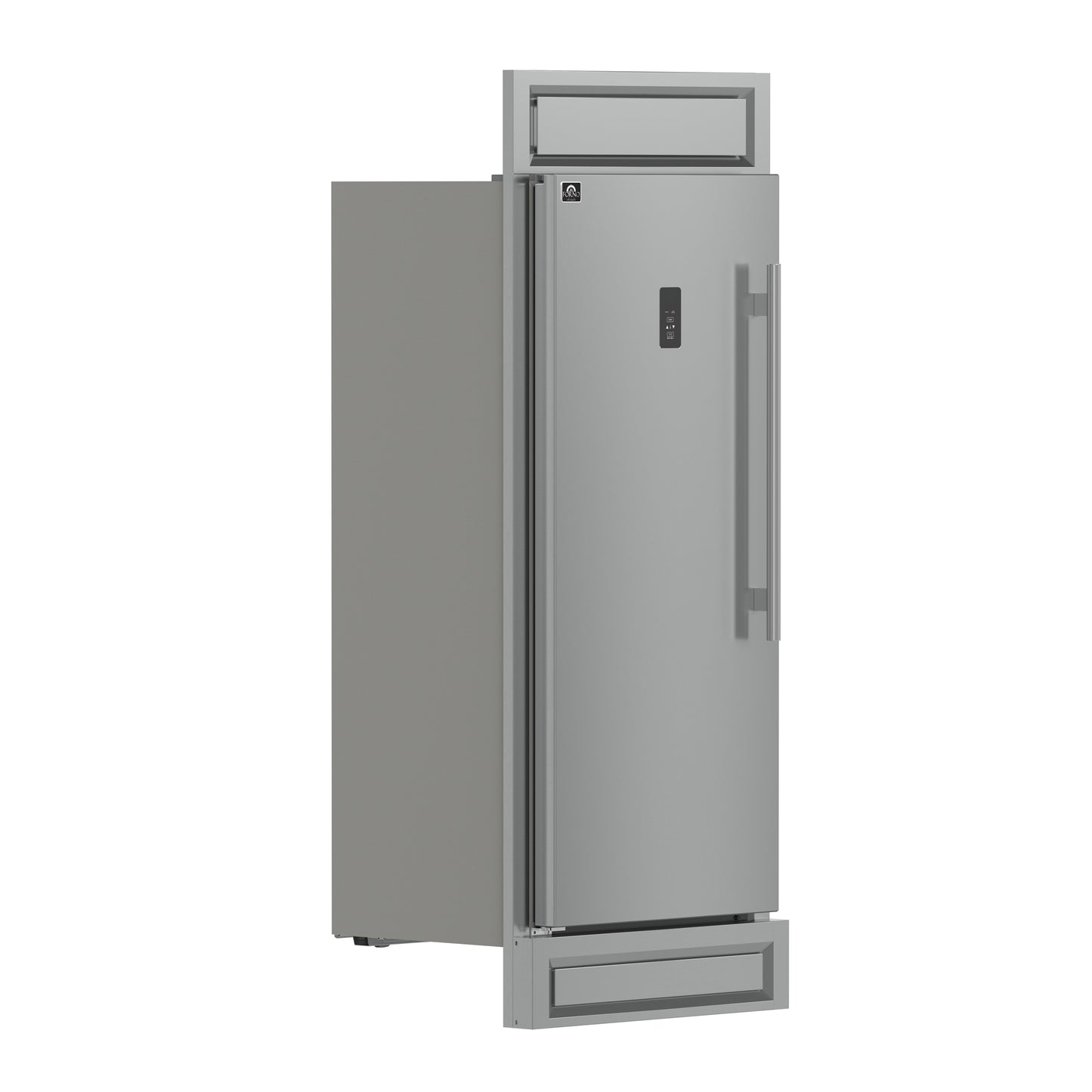 Forno Fortezza 32 Inch Left-Swing Freezer with Trim Kit, Stainless Steel, with Automatic Ice Maker - Forno Appliances