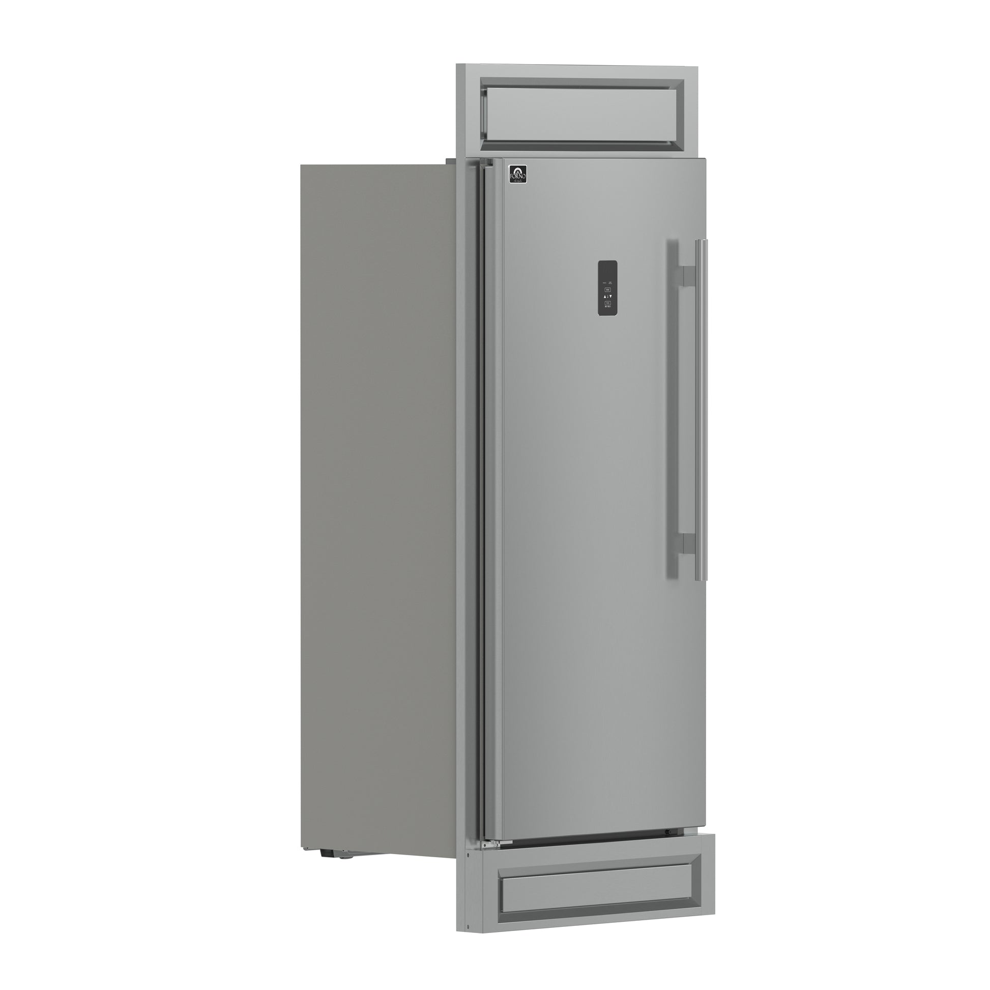 Forno Fortezza 32 Inch Left-Swing Freezer with Trim Kit, Stainless Steel, with Automatic Ice Maker - Forno Appliances