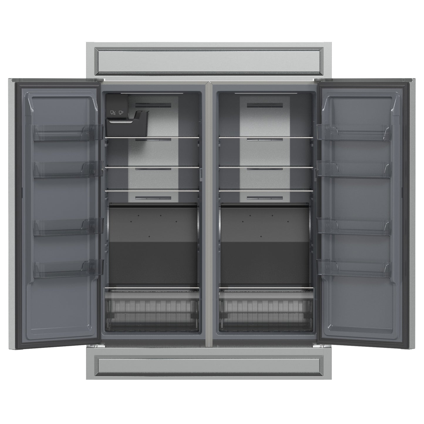 FORNO 5-Piece SS Kitchen Bundle - 48" Gas Range, 60" SxS Fridge, 48" Range Hood, 24" DW, 30" MW - Forno Appliances