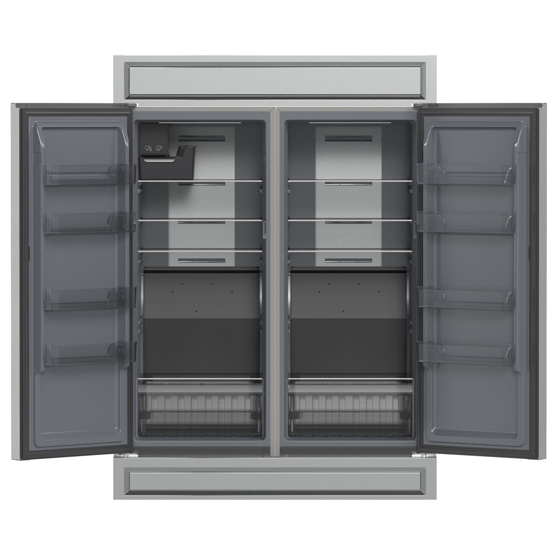 FORNO 5-Piece SS Kitchen Bundle - 48" Gas Range, 60" SxS Fridge, 48" Range Hood, 24" DW, 30" MW - Forno Appliances