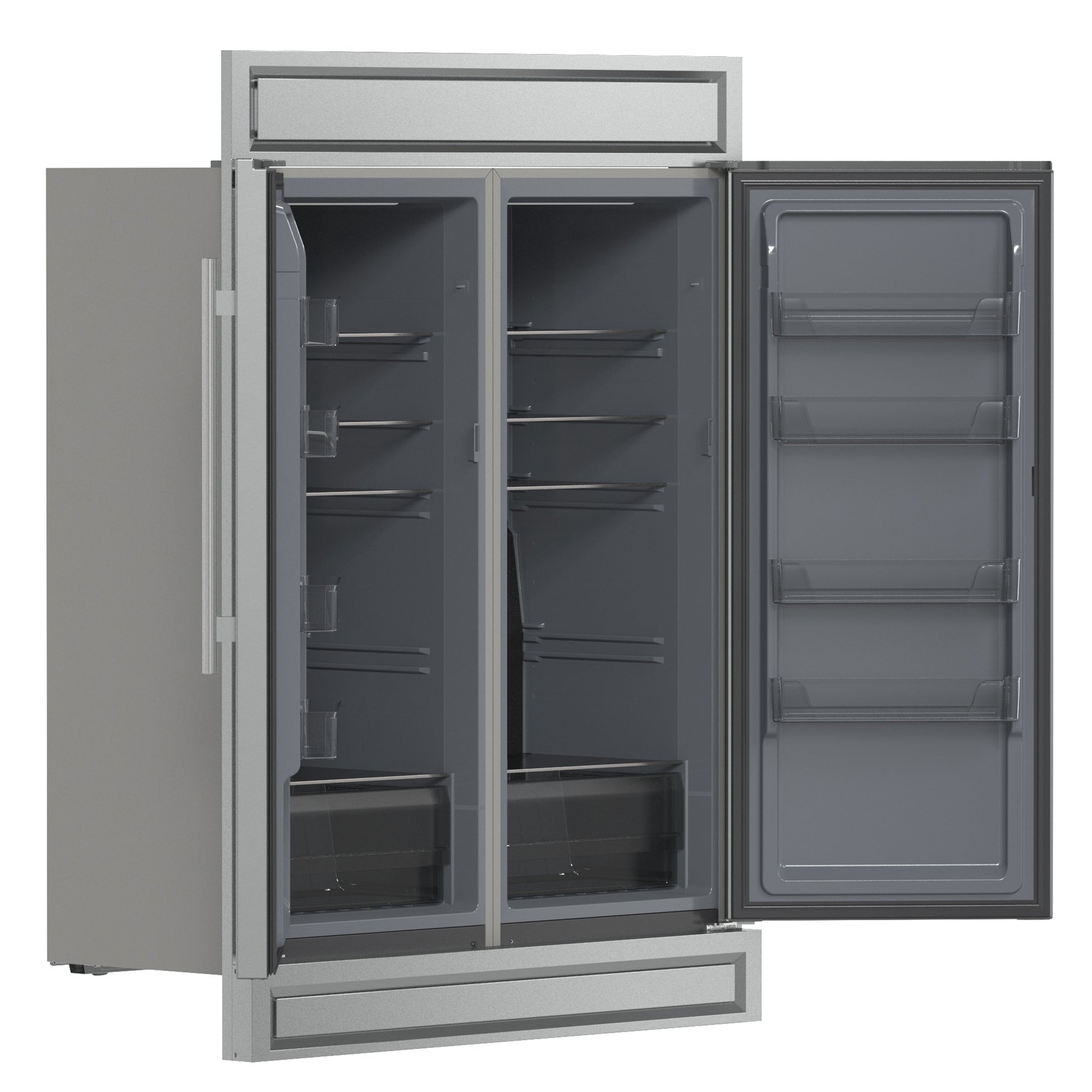 FORNO 5-Piece SS Kitchen Bundle - 48" Gas Range, 60" SxS Fridge, 48" Range Hood, 24" DW, 30" MW - Forno Appliances