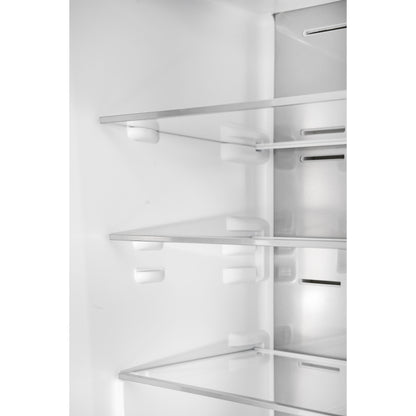 Custodia 24" Bottom Freezer, 10.3 cf., Left Swing, Ice Maker, Total No frost, Black, Antique Brass handles - Forno Appliances