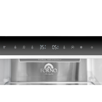 Custodia 24" Bottom Freezer, 10.3 cf., Right Swing, Total No frost, Black, Antique Brass handles - Forno Appliances
