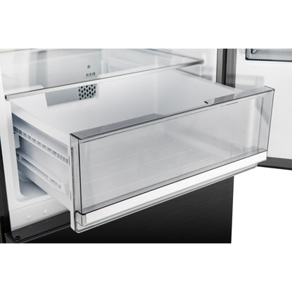 Custodia 24" Bottom Freezer, 10.3 cf., Right Swing, Total No frost, Black, Antique Brass handles - Forno Appliances