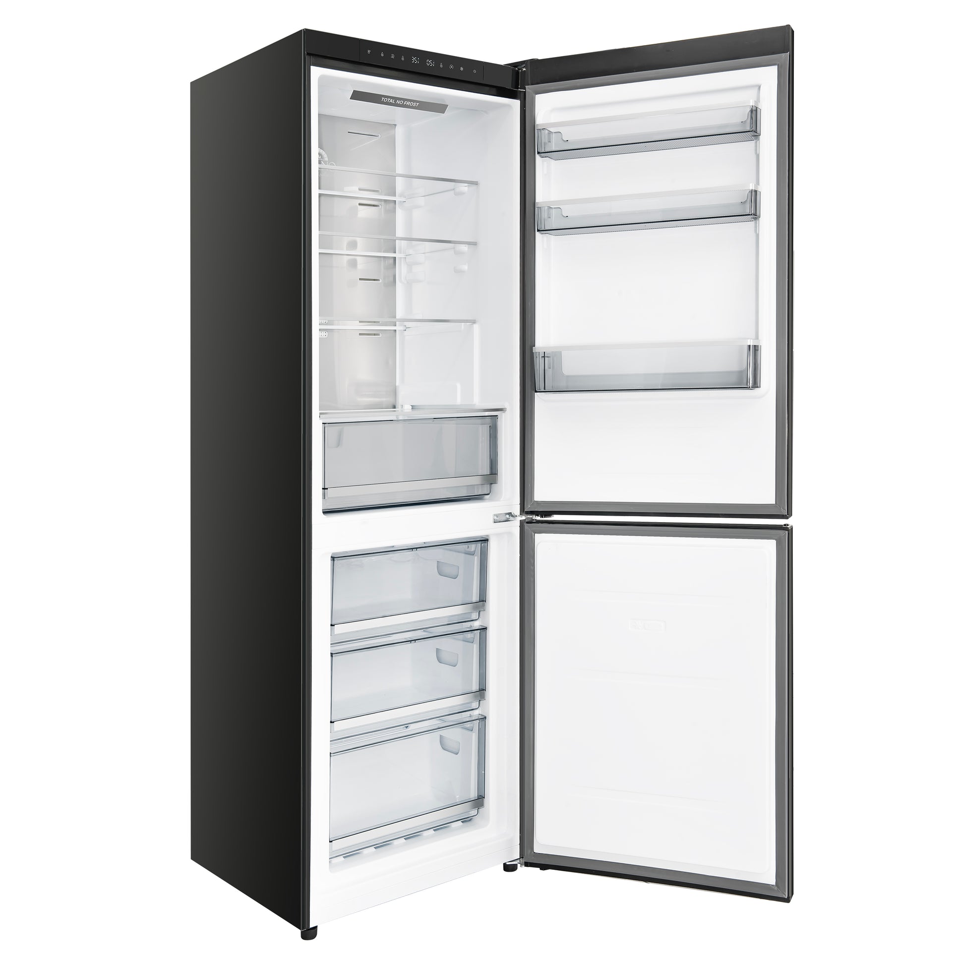 Custodia 24" Bottom Freezer, 10.3 cf., Right Swing, Total No frost, Black, Antique Brass handles - Forno Appliances