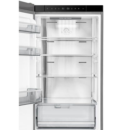 Custodia 24" Bottom Freezer, 10.3 cf., Left Swing, Ice Maker, Total No frost, Stainless Steel handles - Forno Appliances