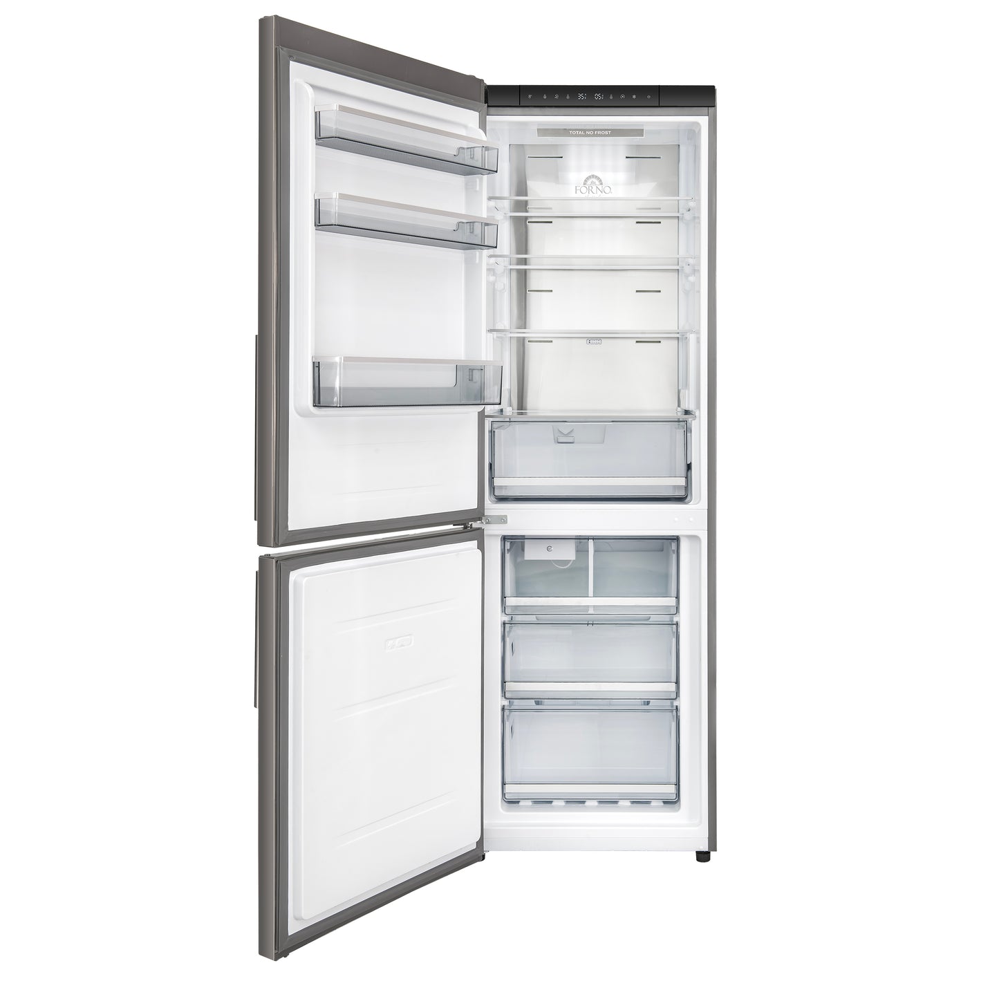 Custodia 24" Bottom Freezer, 10.3 cf., Left Swing, Ice Maker, Total No frost, Stainless Steel handles - Forno Appliances