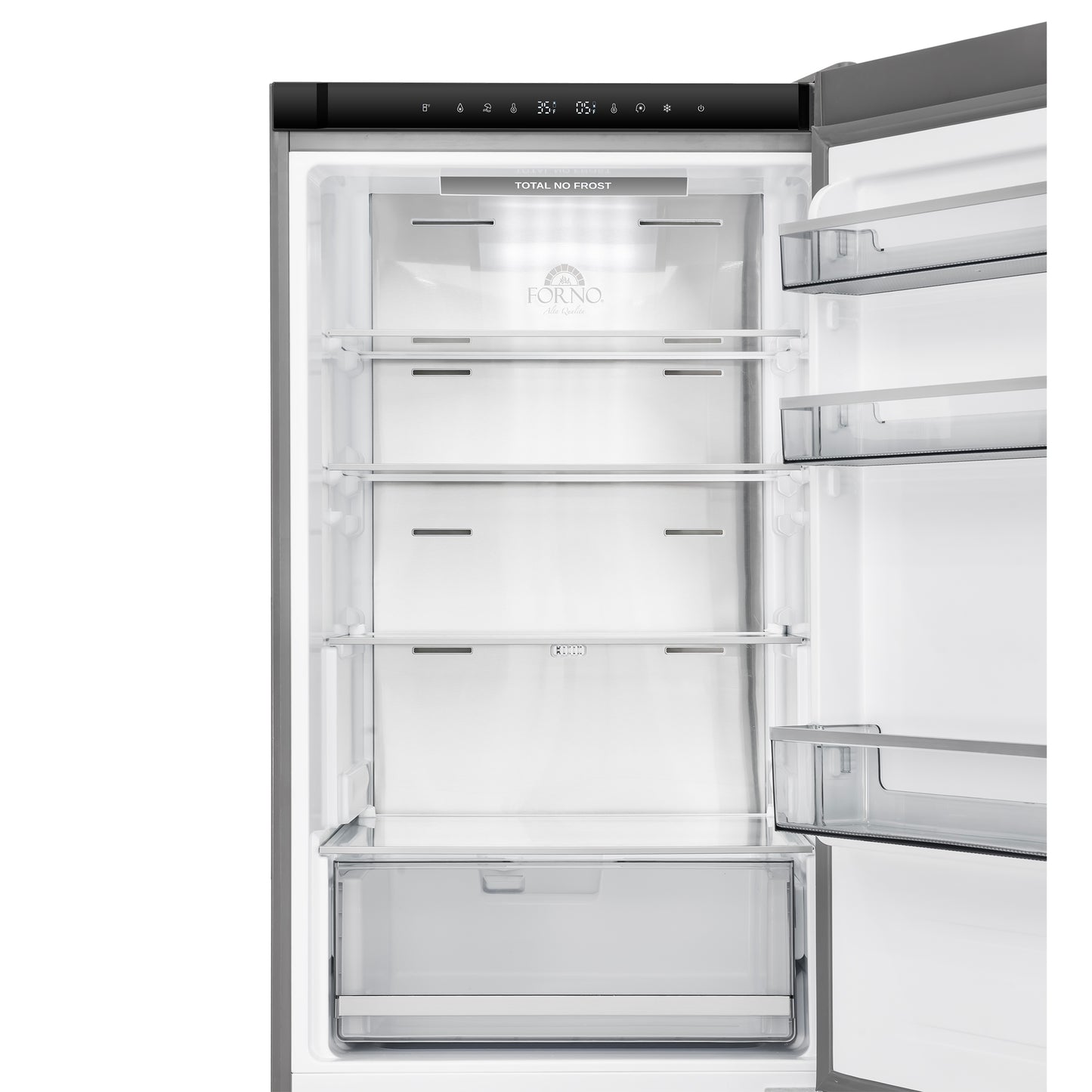 Custodia 24" Bottom Freezer, 10.3 cf., Right Swing, Total No frost, Stainless Steel handles - Forno Appliances