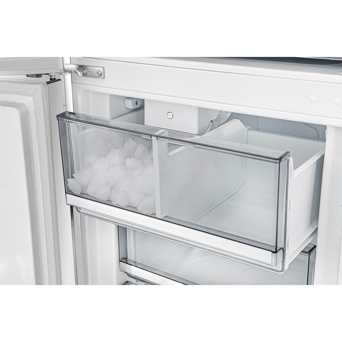 Custodia 24" Bottom Freezer, 10.3 cf., Left Swing, Ice Maker, Total No frost, White, Antique Brass handles - Forno Appliances