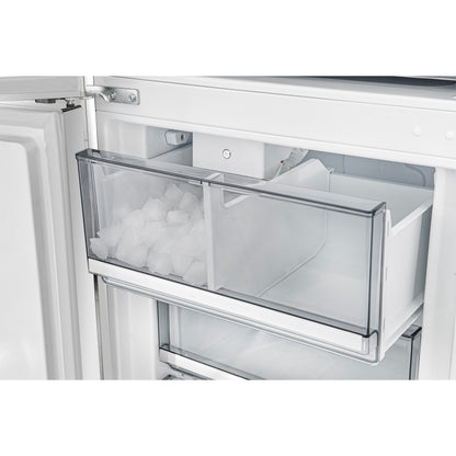 Custodia 24" Bottom Freezer, 10.3 cf., Left Swing, Ice Maker, Total No frost, White, Antique Brass handles - Forno Appliances