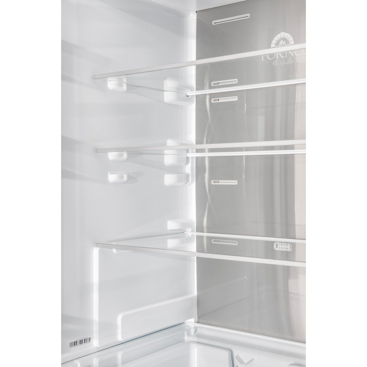 Custodia 24" Bottom Freezer, 10.3 cf., Left Swing, Ice Maker, Total No frost, White, Antique Brass handles - Forno Appliances