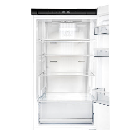 Custodia 24" Bottom Freezer, 10.3 cf., Right Swing, Total No frost, White, Antique Brass handles - Forno Appliances