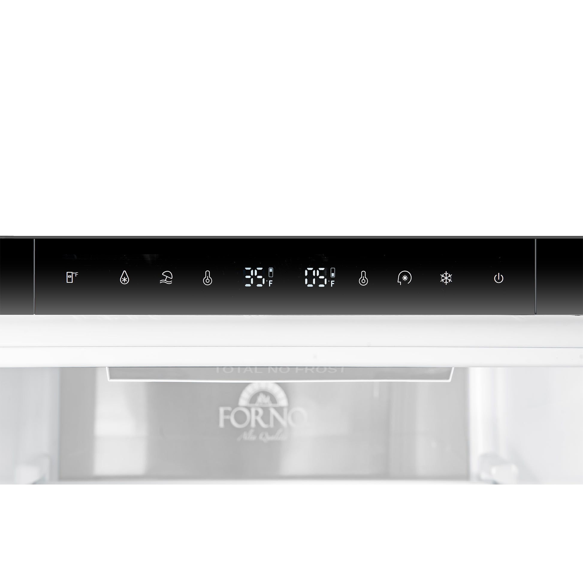 Custodia 24" Bottom Freezer, 10.3 cf., Right Swing, Total No frost, White, Antique Brass handles - Forno Appliances