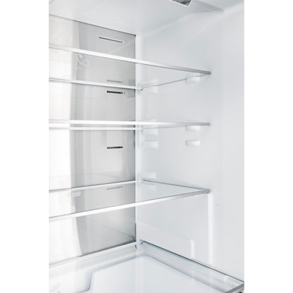 Custodia 24" Bottom Freezer, 10.3 cf., Right Swing, Total No frost, White, Antique Brass handles - Forno Appliances