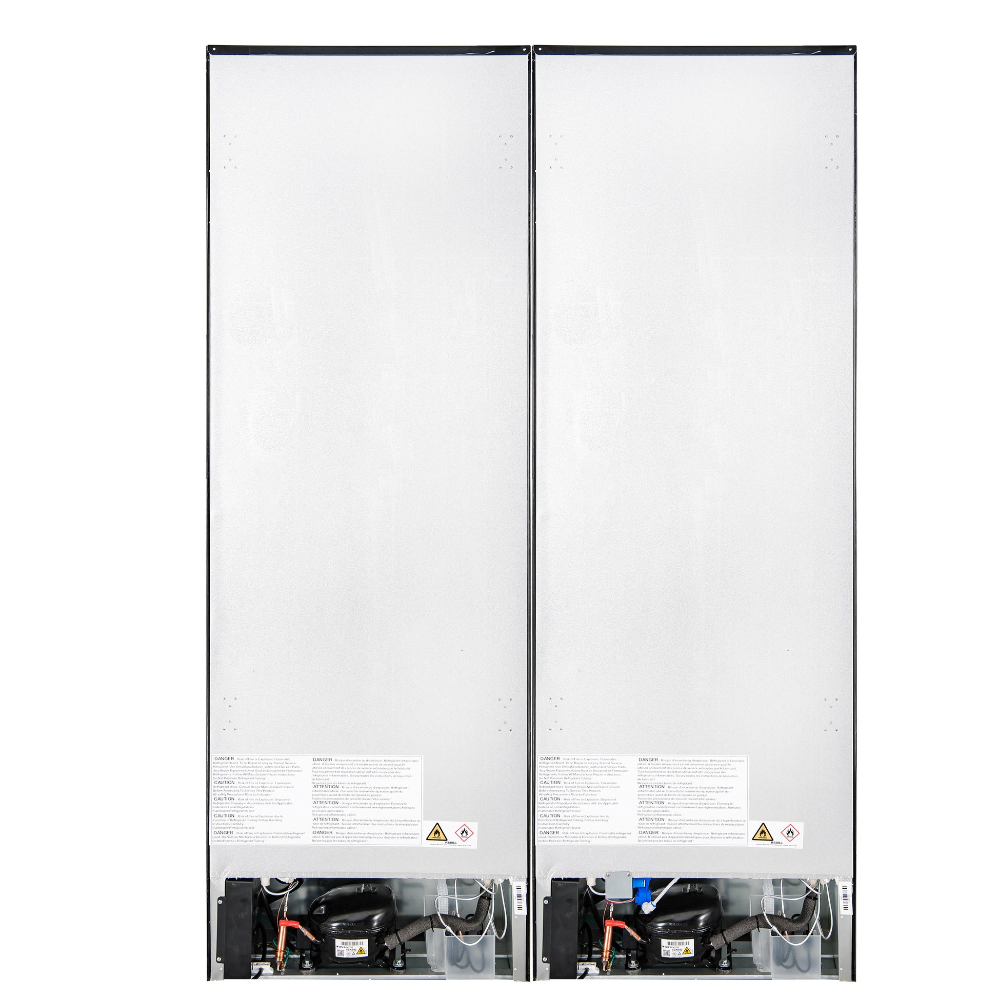 Custodia 48" Bottom Freezer combo, 20.6 cf., Ice Maker, Total No frost, Black, Antique Brass handles - Forno Appliances