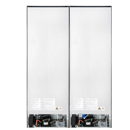 Custodia 48" Bottom Freezer combo, 20.6 cf., Ice Maker, Total No frost, Black, Antique Brass handles - Forno Appliances