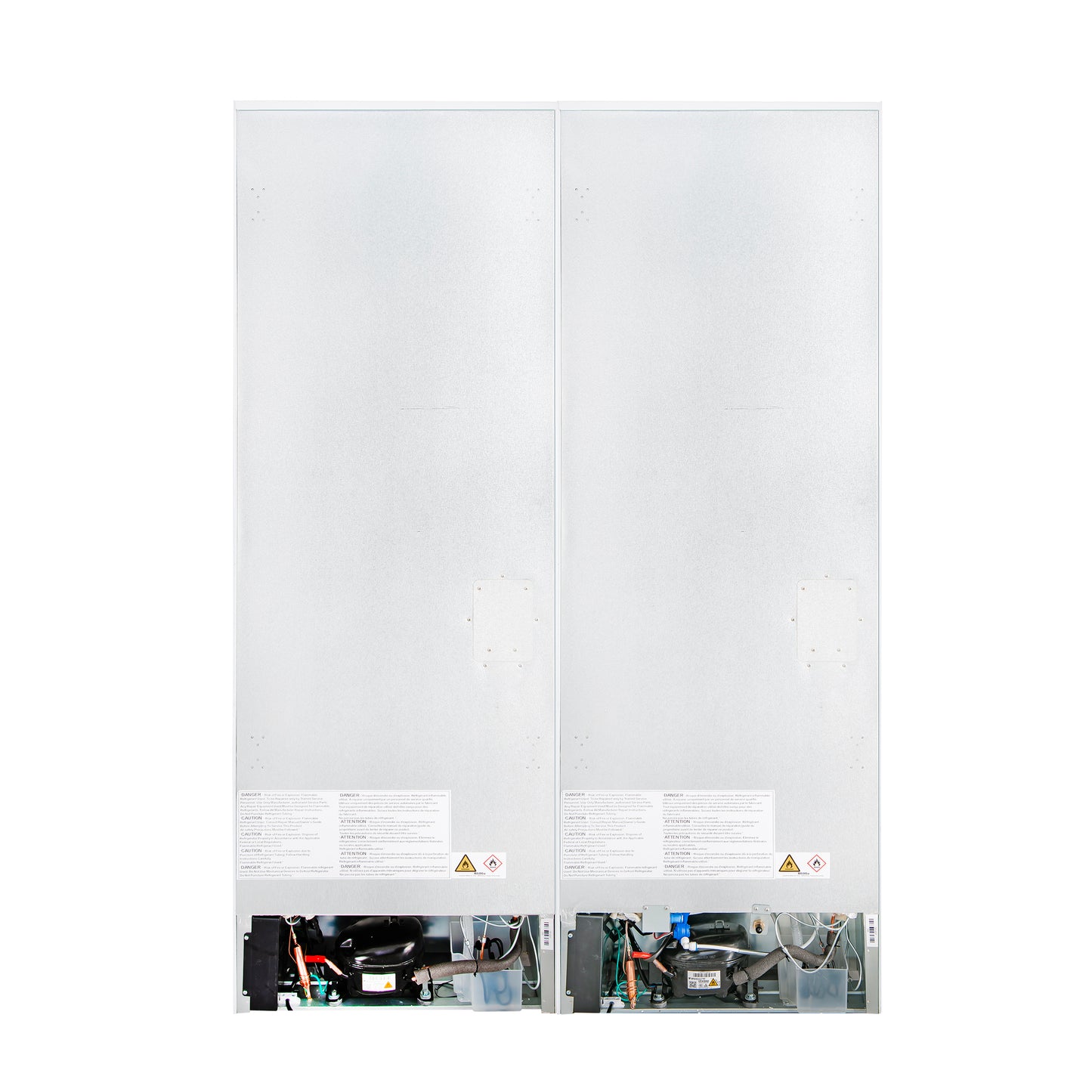 Custodia 48" Bottom Freezer combo, 20.6 cf., Ice Maker, Total No frost, White, Antique Brass handles - Forno Appliances