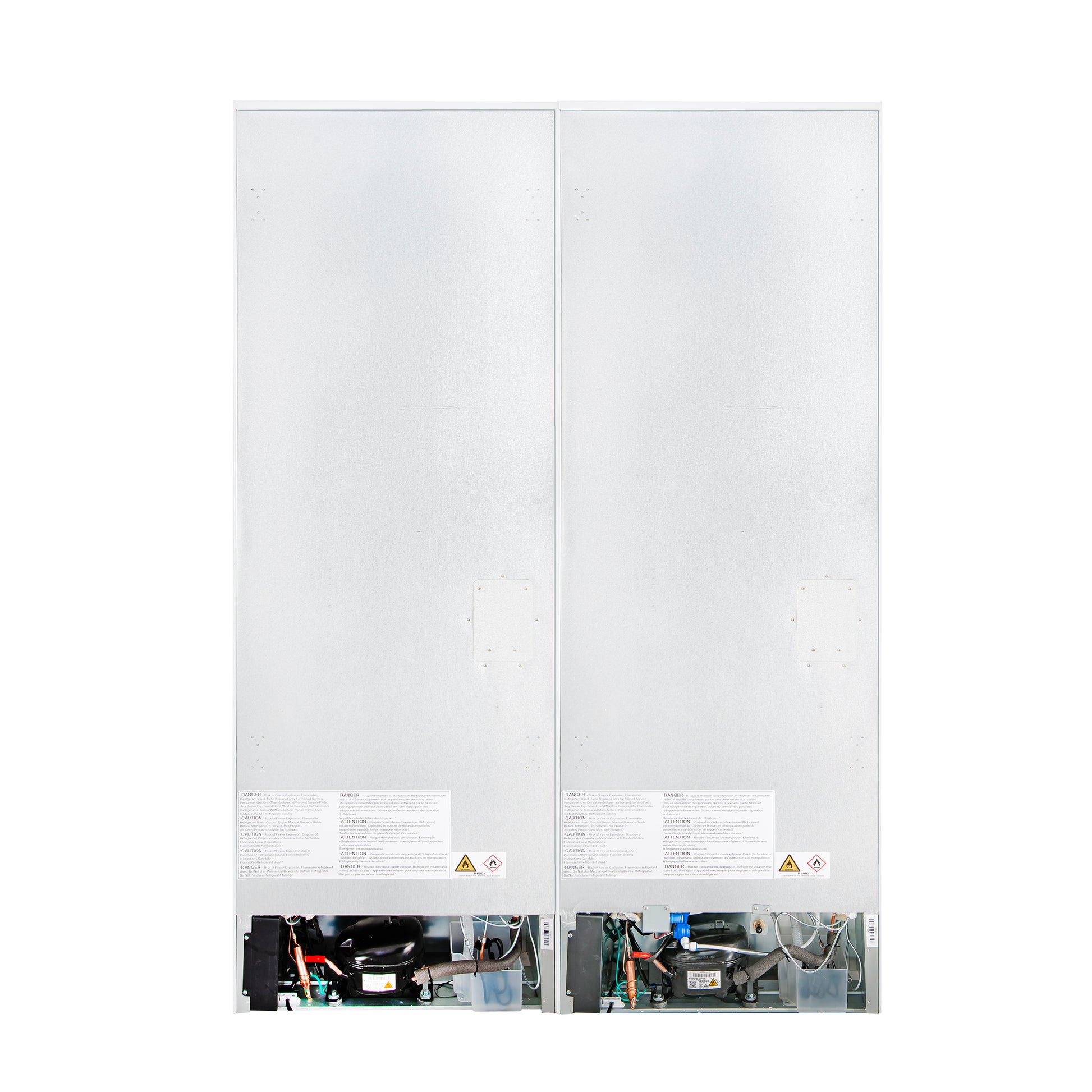 Custodia 48" Bottom Freezer combo, 20.6 cf., Ice Maker, Total No frost, White, Antique Brass handles - Forno Appliances