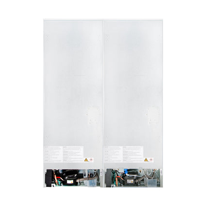 Custodia 48" Bottom Freezer combo, 20.6 cf., Ice Maker, Total No frost, White, Antique Brass handles - Forno Appliances
