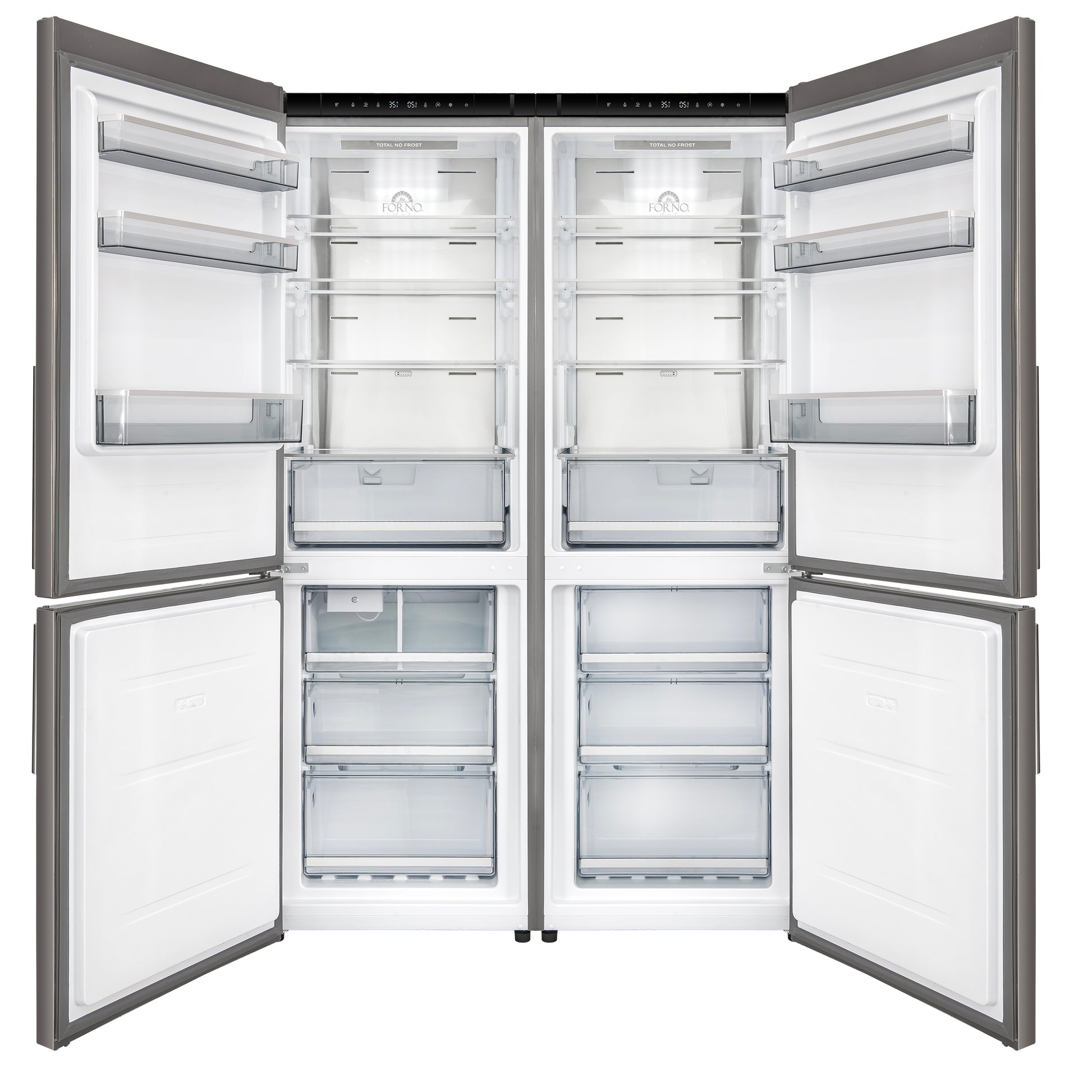 Custodia 48" Bottom Freezer combo, 20.6 cf., Ice Maker, Total No frost, Stainless Steel handles - Forno Appliances