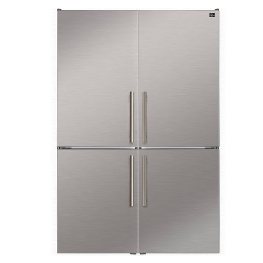 Custodia 48" Bottom Freezer combo, 20.6 cf., Ice Maker, Total No frost, Stainless Steel handles - Forno Appliances
