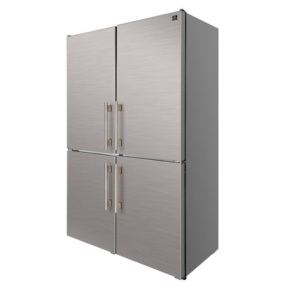 Custodia 48" Bottom Freezer combo, 20.6 cf., Ice Maker, Total No frost, Stainless Steel handles - Forno Appliances