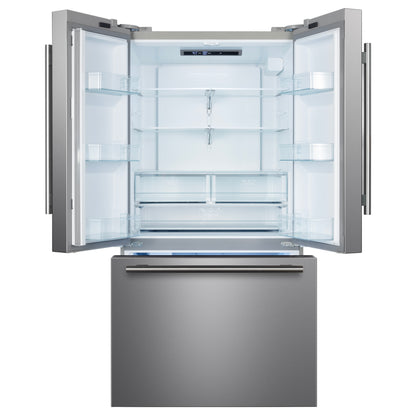 Refrigerador Forno Rivello de 36 pulgadas con puerta francesa en acero inoxidable, dispensador de agua interno, hielo filtrado, estantes ajustables, certificación Energy Star