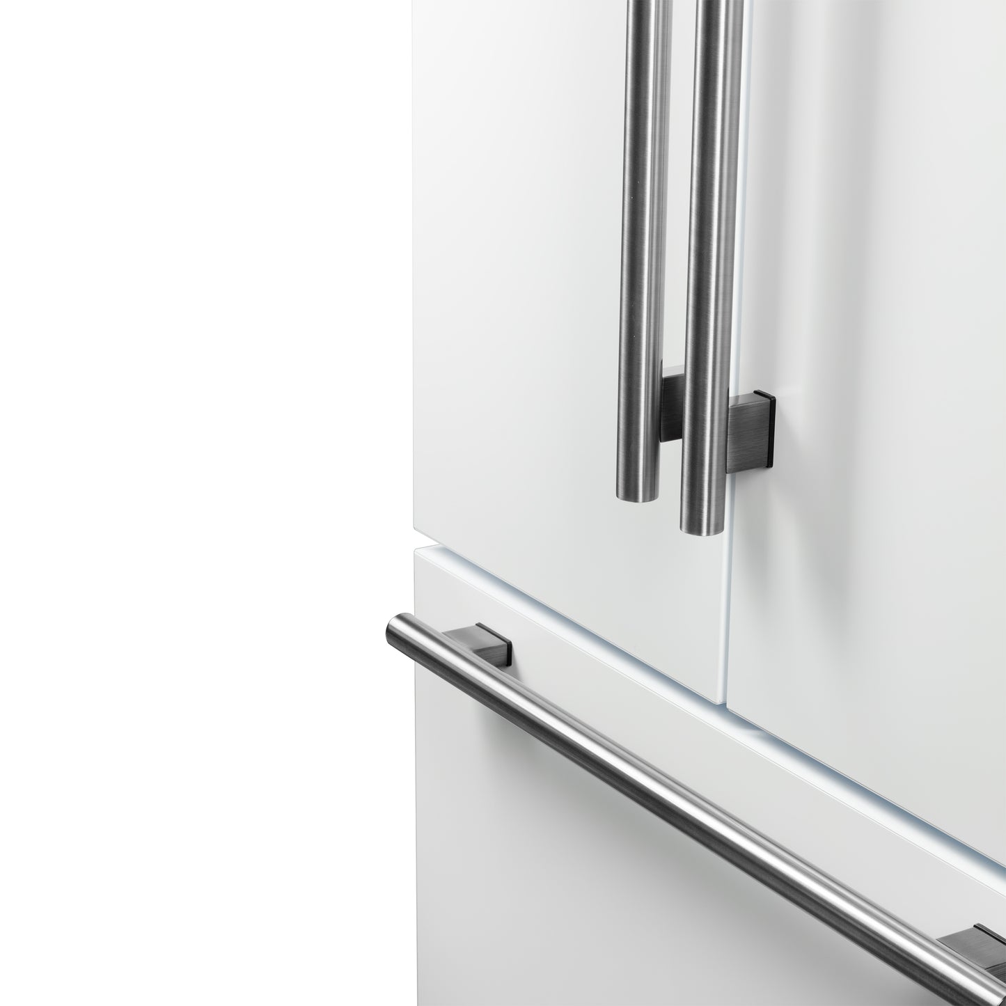 Refrigerador Forno Rivello de 36 pulgadas con puerta francesa en blanco con latón antiguo, dispensador de agua interno, hielo filtrado, estantes ajustables, certificación Energy Star