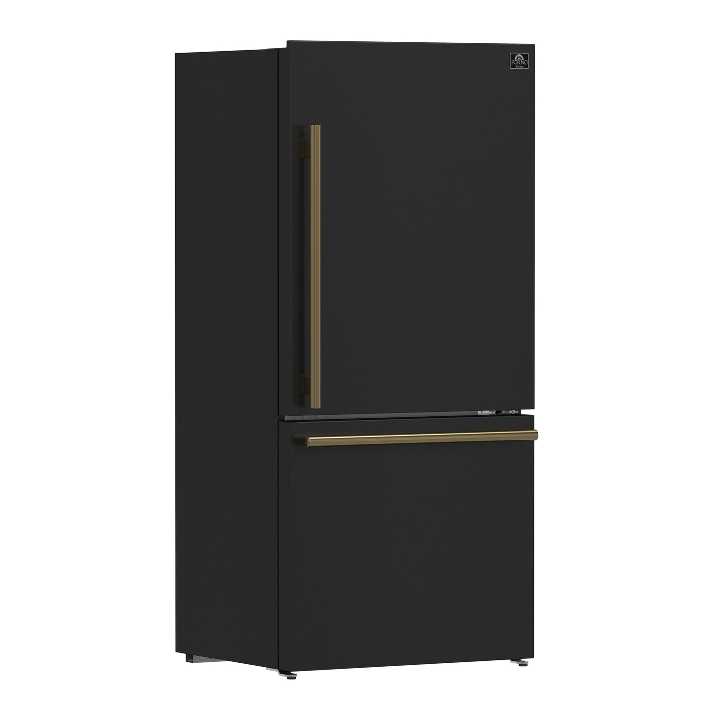 Forno Milano Espresso 31-Inch Bottom Freezer Refrigerator, Black, 17.2 cu.ft Capacity, Energy Efficient - Forno Appliances