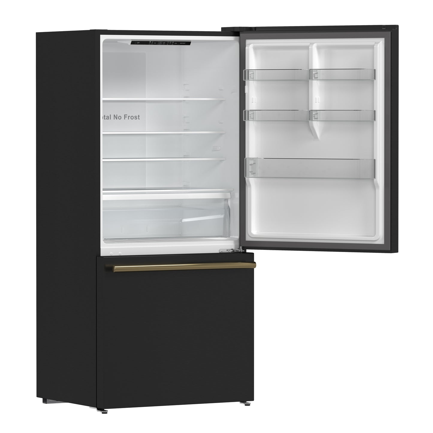 Forno Milano Espresso 31-Inch Bottom Freezer Refrigerator, Black, 17.2 cu.ft Capacity, Energy Efficient - Forno Appliances