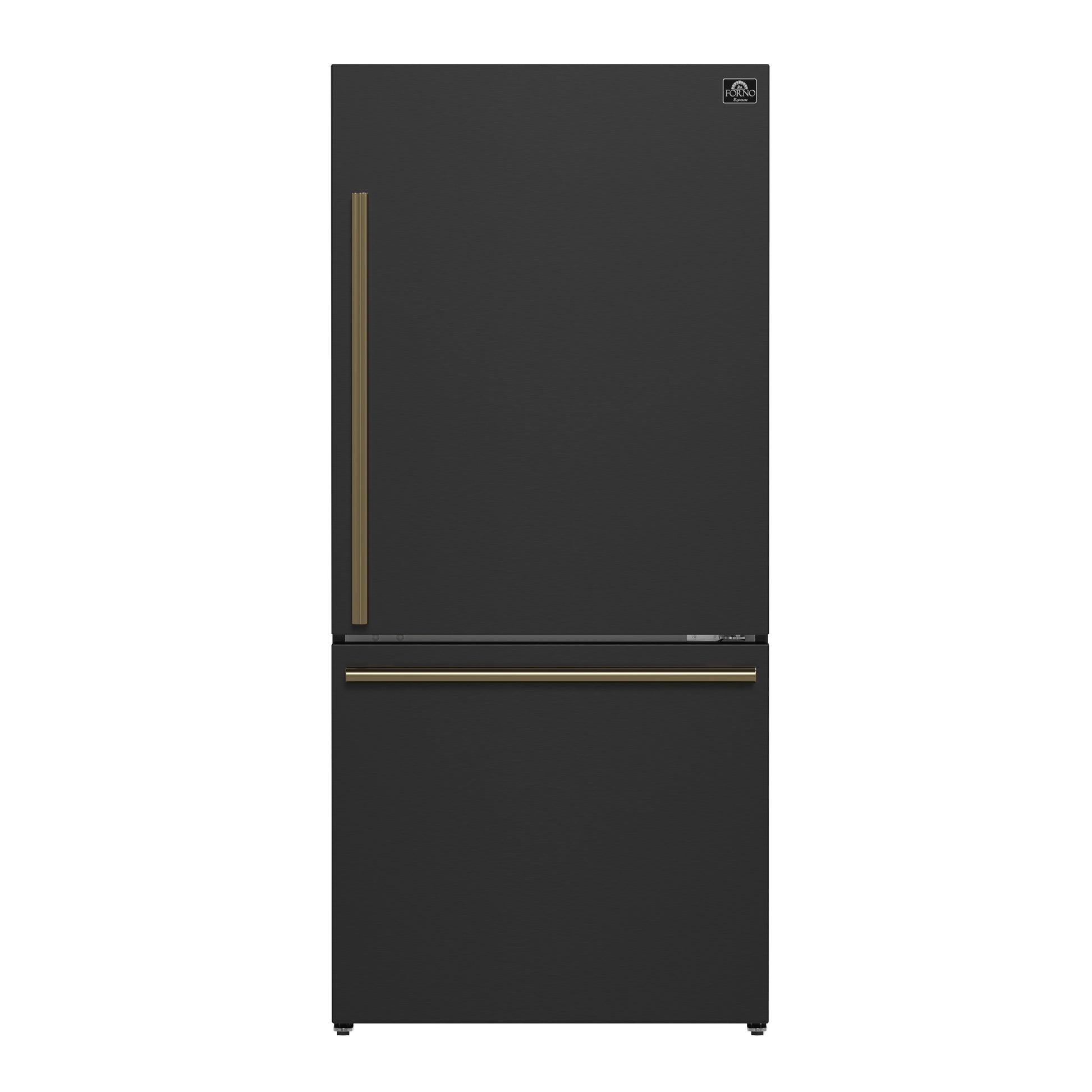 Forno Milano Espresso 31-Inch Bottom Freezer Refrigerator, Black, 17.2 cu.ft Capacity, Energy Efficient - Forno Appliances