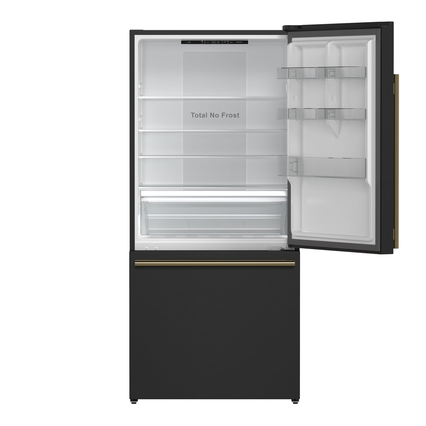 Forno Milano Espresso 31-Inch Bottom Freezer Refrigerator, Black, 17.2 cu.ft Capacity, Energy Efficient - Forno Appliances