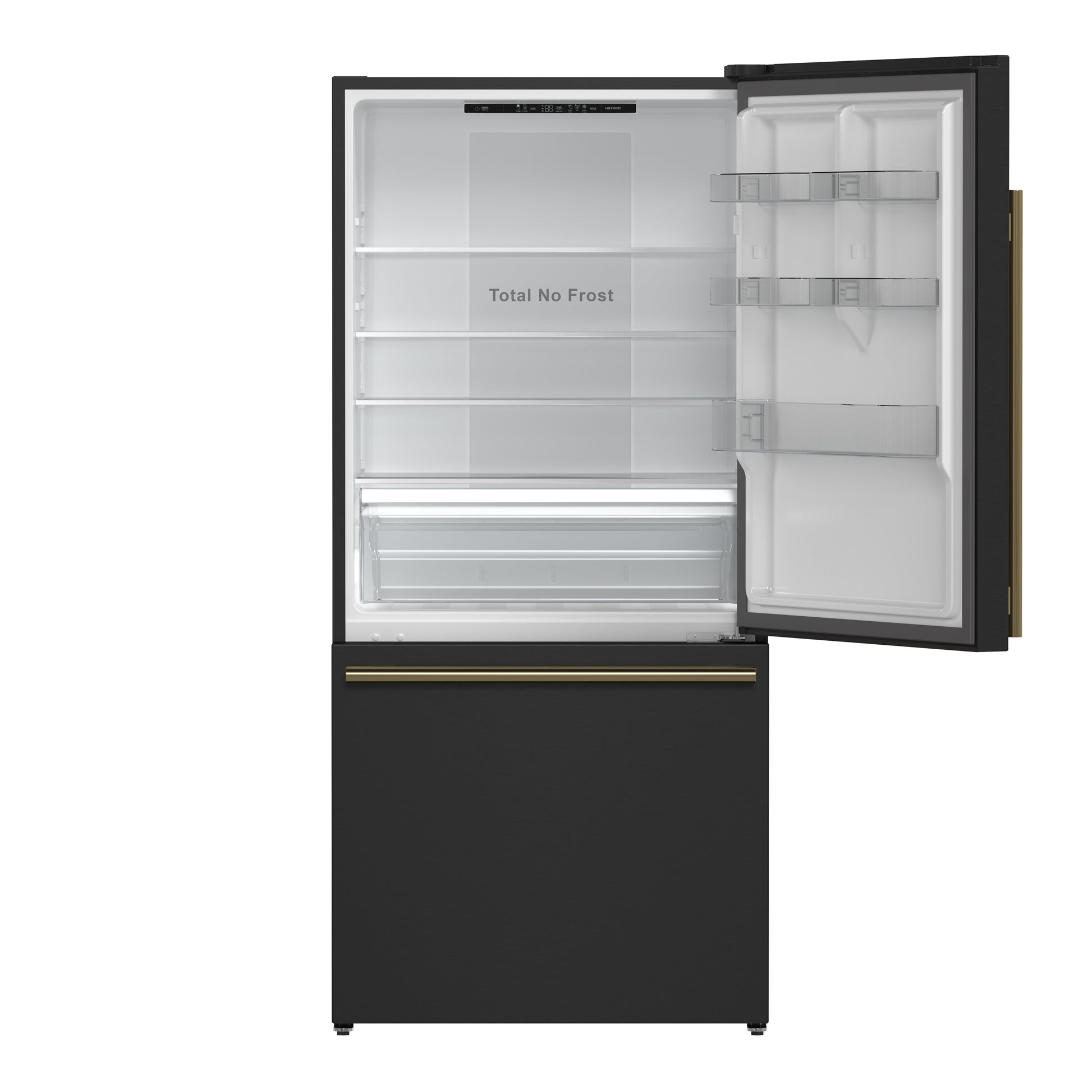 Forno Milano Espresso 31-Inch Bottom Freezer Refrigerator, Black, 17.2 cu.ft Capacity, Energy Efficient - Forno Appliances