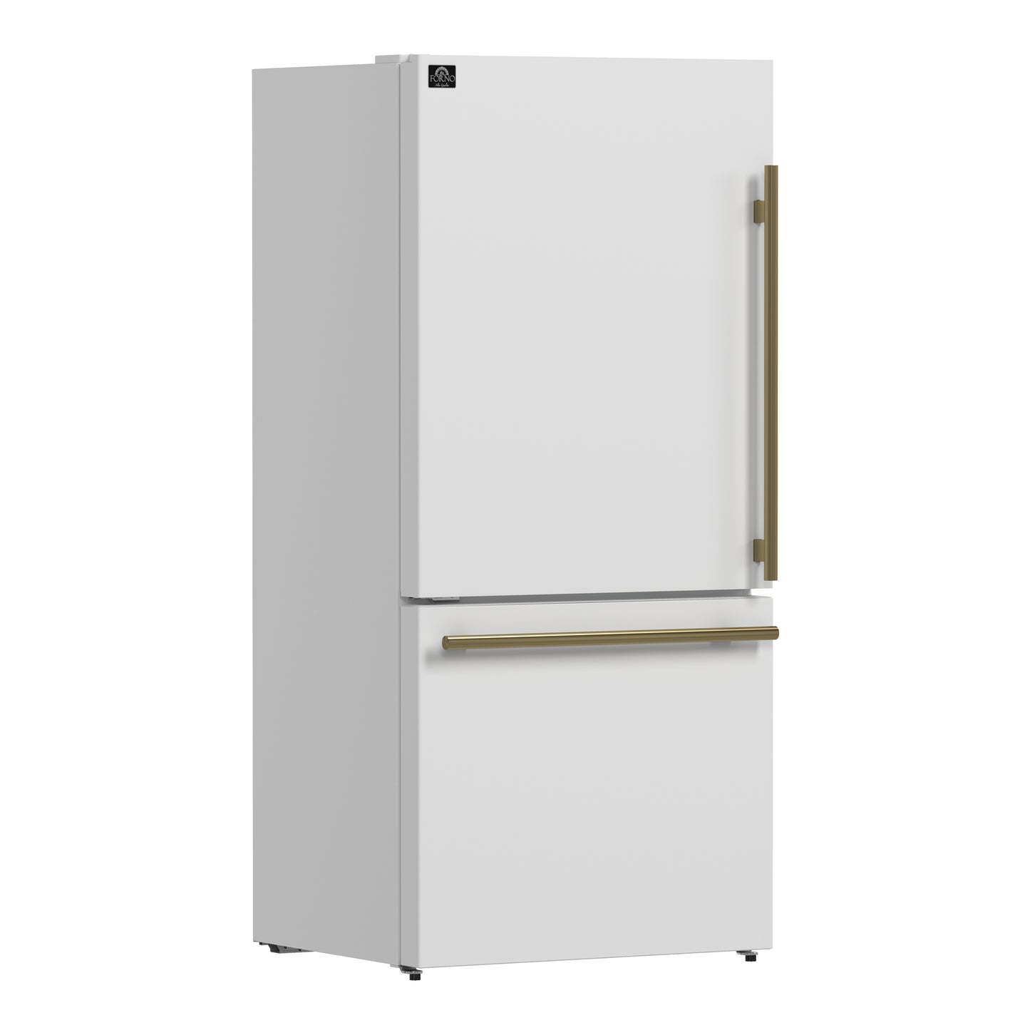 Forno Milano 2-Piece 62-Inch Freestanding Dual Bottom Freezer Refrigerator, White – 34.4 cu.ft, Touch Control, Ice Maker - Forno Appliances
