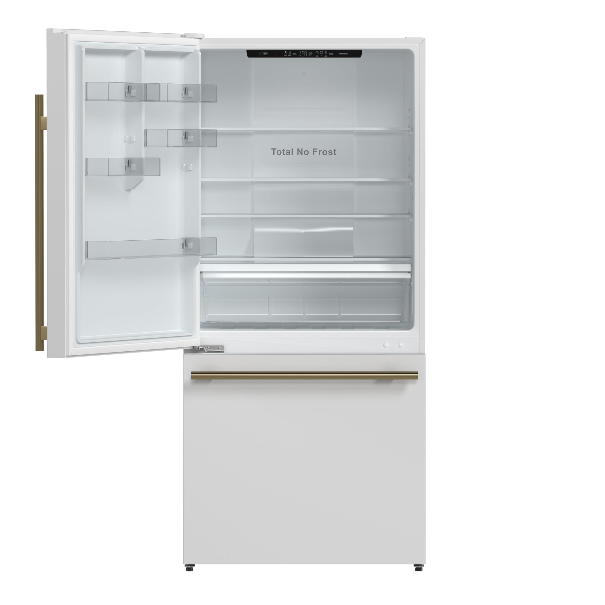 Forno Milano 2-Piece 62-Inch Freestanding Dual Bottom Freezer Refrigerator, White – 34.4 cu.ft, Touch Control, Ice Maker - Forno Appliances