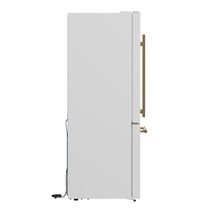 Forno Milano Espresso 31-Inch White Bottom Freezer Refrigerator, 17.2 Cu. Ft., Energy-Efficient, No Frost, Built-In Ice Maker - Forno Appliances
