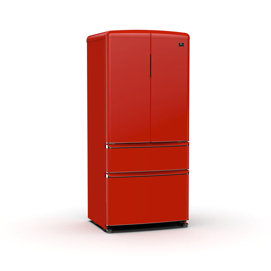 Forno Luigi 33-Inch French Door Refrigerator, 18 cu.ft, Red Finish, Handle-Free Design, ENERGY STAR Certified - Forno Appliances