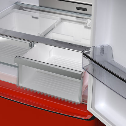 Forno Luigi 33-Inch French Door Refrigerator, 18 cu.ft, Red Finish, Handle-Free Design, ENERGY STAR Certified - Forno Appliances