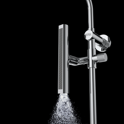 Forno Acqua AcquaFALL Shower, Polished Stainless Steel Finish, Overhead Rainfall Shower, 7 Way Diverter, Handheld Shower Head, Body Jets, 1.8 GPM Flow Rate