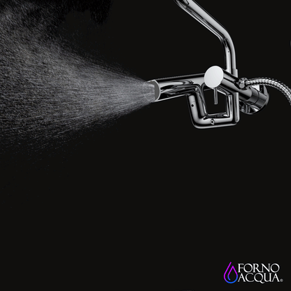 Forno Acqua AcquaFALL Mini 8 Inch Shower Head, Brushed Nickel Finish, Overhead Rainfall Shower, Handheld Shower Head, Body Jets, 1.8 GPM Flow Rate