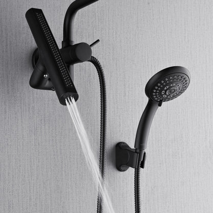 Forno Acqua AcquaFALL Mini 8 Inch Shower Head, Matte Black Finish, Overhead Rainfall Shower, Handheld Shower Head, Body Jets, 1.8 GPM Flow Rate