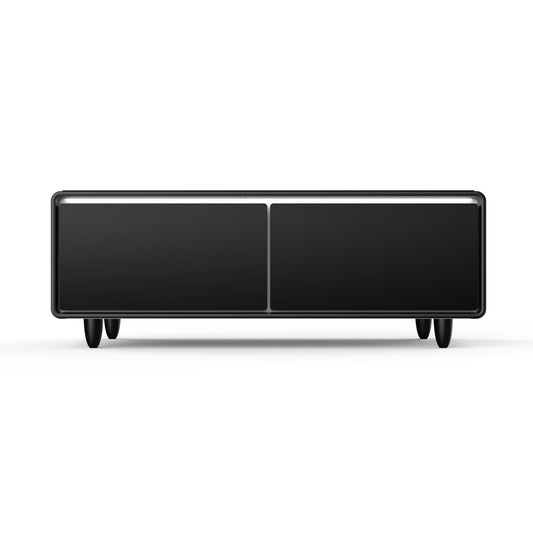 Forno Evoluto Tavolo 51-Inch Smart Coffee Table with Wood-Accent Sides – Dual Cooling Zones, Wireless Charging Pad & Built-In Bluetooth Speakers - Forno Appliances