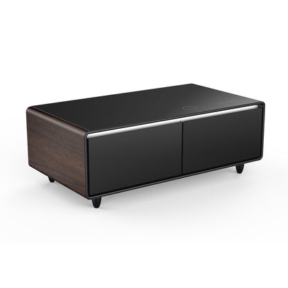 Forno Evoluto Tavolo 51-Inch Smart Coffee Table with Wood-Accent Sides – Dual Cooling Zones, Wireless Charging Pad & Built-In Bluetooth Speakers - Forno Appliances