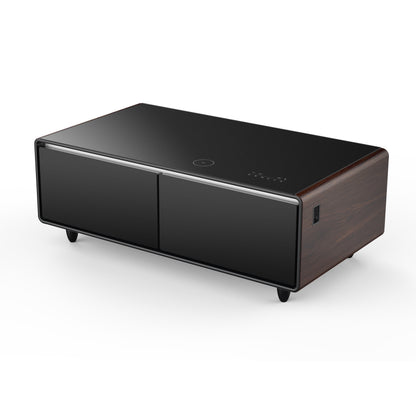 Forno Evoluto Tavolo 51-Inch Smart Coffee Table with Wood-Accent Sides – Dual Cooling Zones, Wireless Charging Pad & Built-In Bluetooth Speakers - Forno Appliances