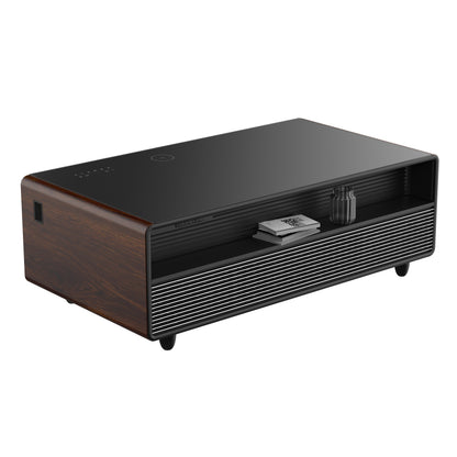 Forno Evoluto Tavolo 51-Inch Smart Coffee Table with Wood-Accent Sides – Dual Cooling Zones, Wireless Charging Pad & Built-In Bluetooth Speakers - Forno Appliances
